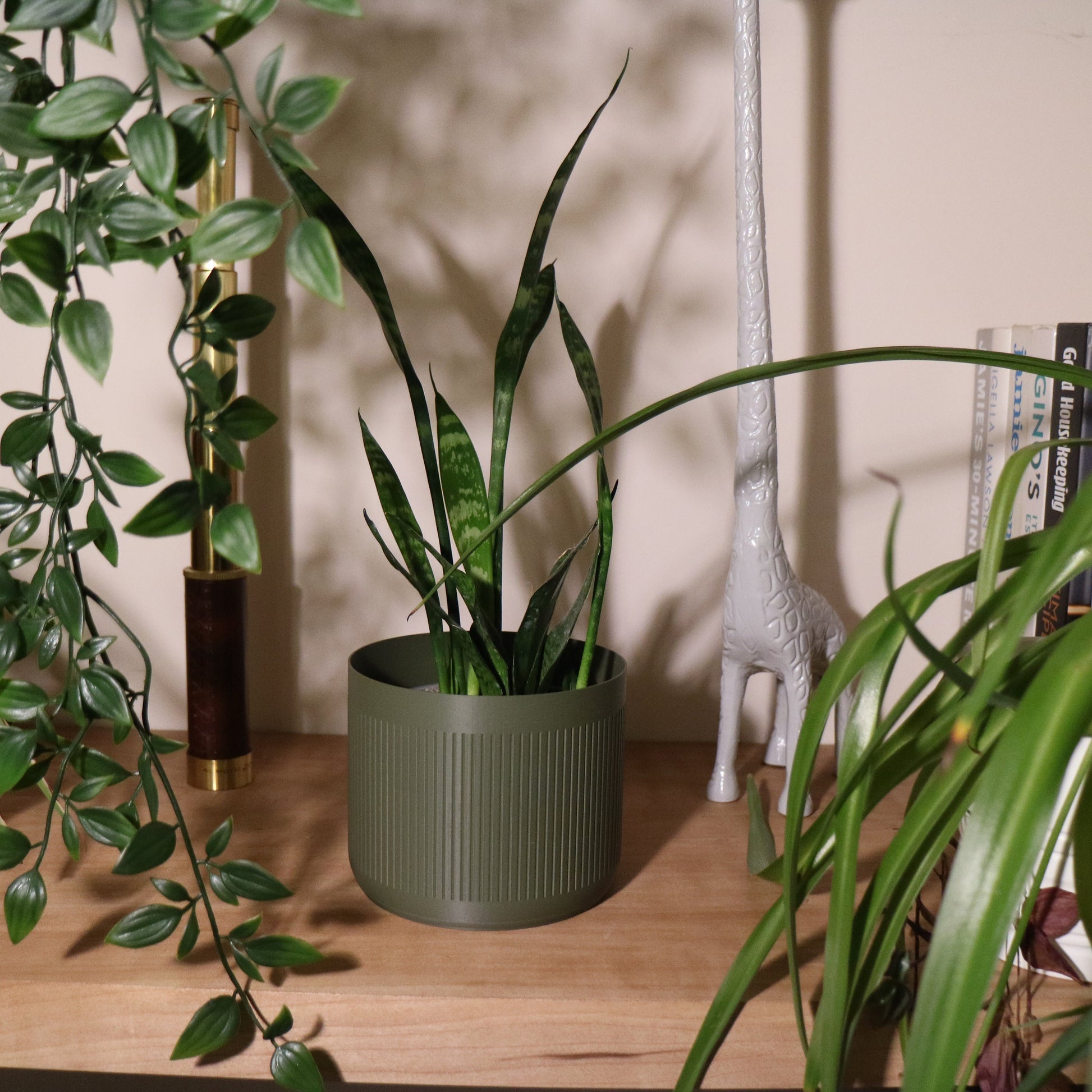 Indoor Plant Pot - Stripe pattern circular pot / planter - Eco-friendly, sustainable, biodegradable plastic - Gift - Present - 3D Printed