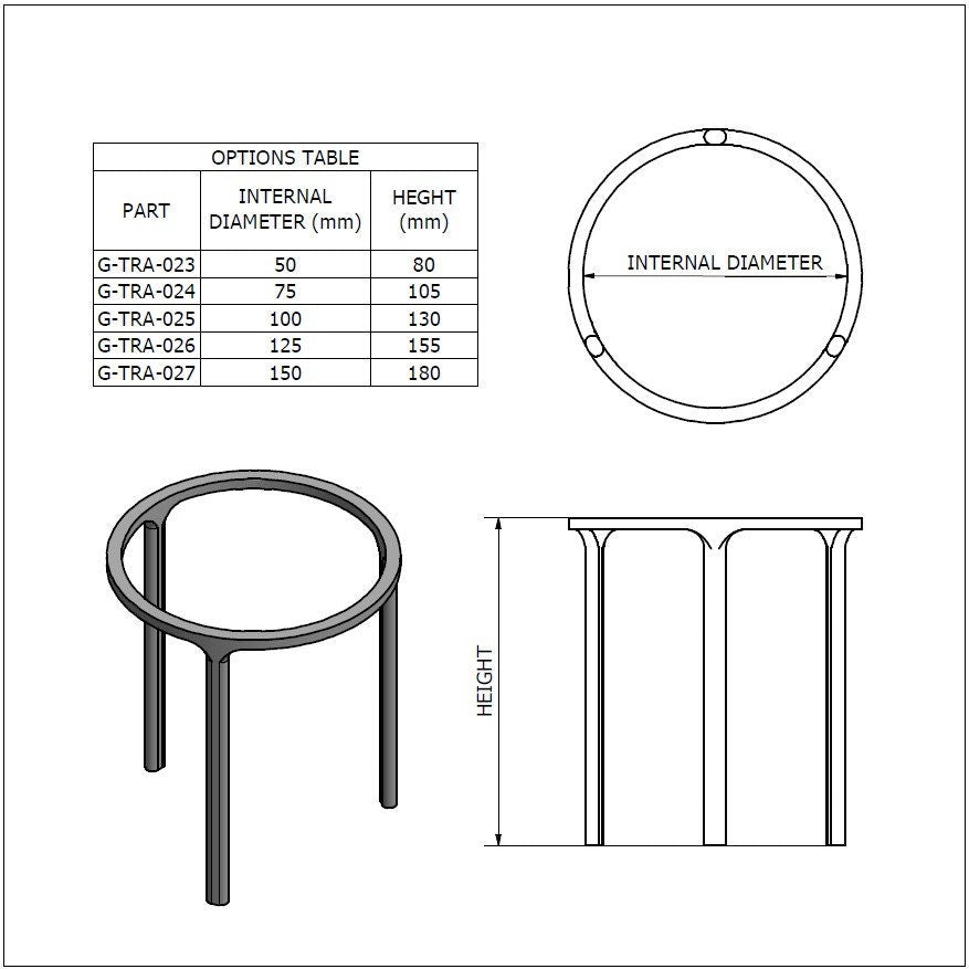 Plant Pot Stand (x3) for plant pot / planter - Eco-friendly, sustainable, biodegradable plastic - Gift - Present - 3D Printed - 12 colours