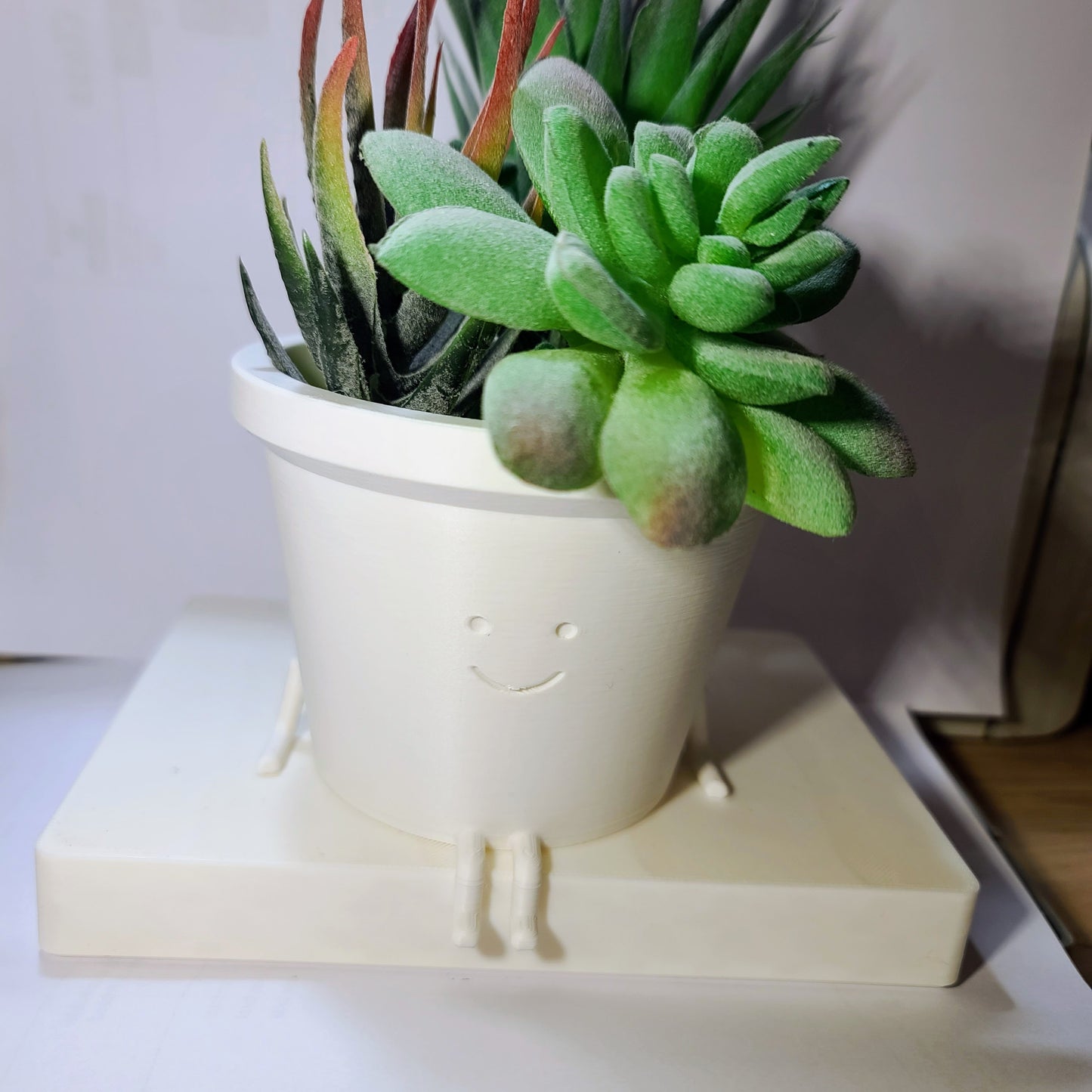 Happy sitting Plant Pot - Eco-friendly, sustainable, biodegradable plastic - Gift - Present - 3D Printed - 12 colours