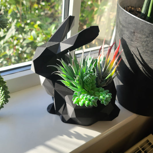 Large Rabbit Plant pot / Planter - Eco-friendly, sustainable, biodegradable plastic - Gift - Present - 3D Printed - 14 colours