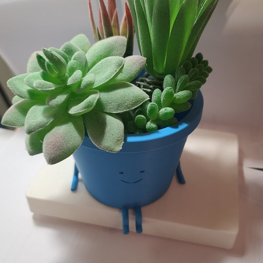 Happy sitting Plant Pot - Eco-friendly, sustainable, biodegradable plastic - Gift - Present - 3D Printed - 12 colours