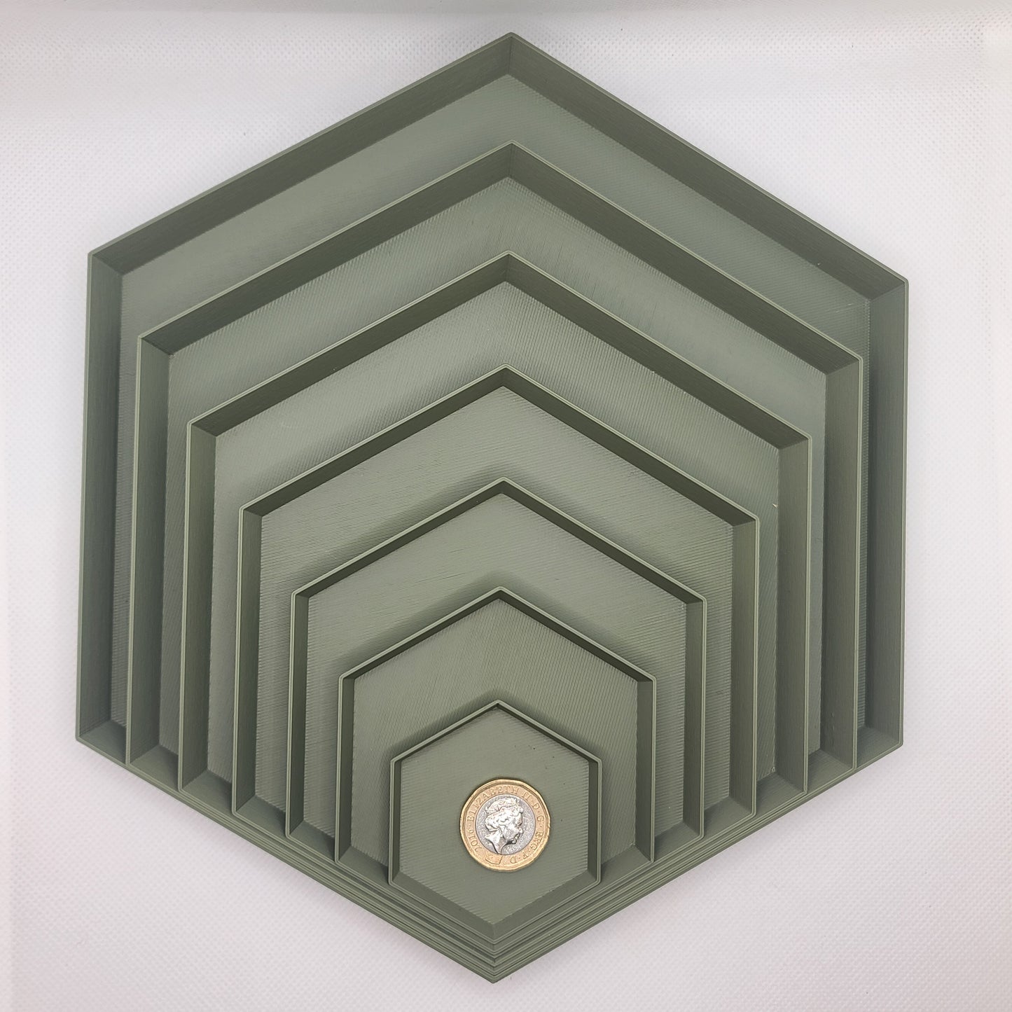 Hexagonal Drainage trays (Set of 3) for plant pot, 12 colours, Small-Large (50-200mm) Eco-friendly plastic - Gift - Present - 3D Printed