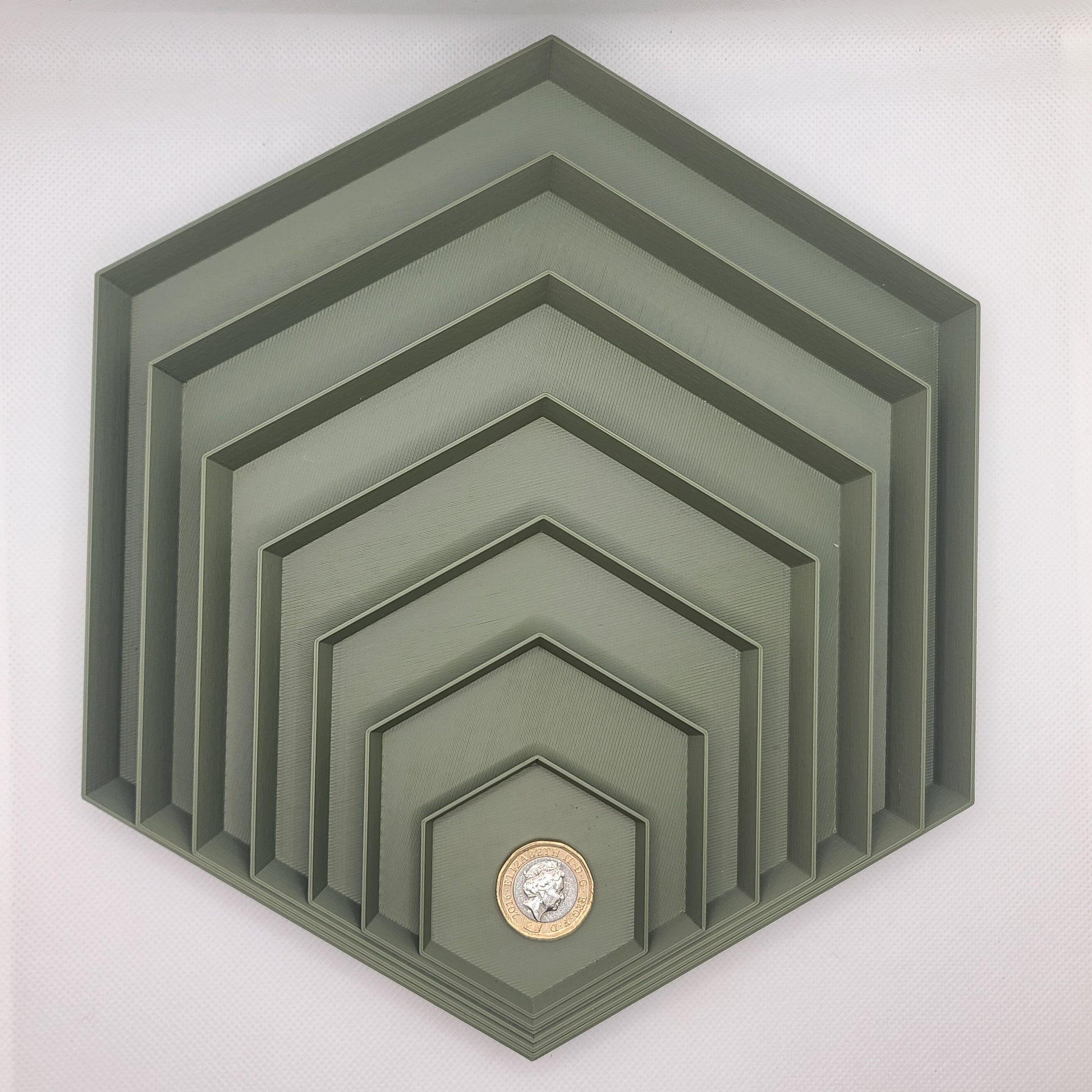 Hexagonal Drainage trays (Set of 3) for plant pot, 12 colours, Small-Large (50-200mm) Eco-friendly plastic - Gift - Present - 3D Printed