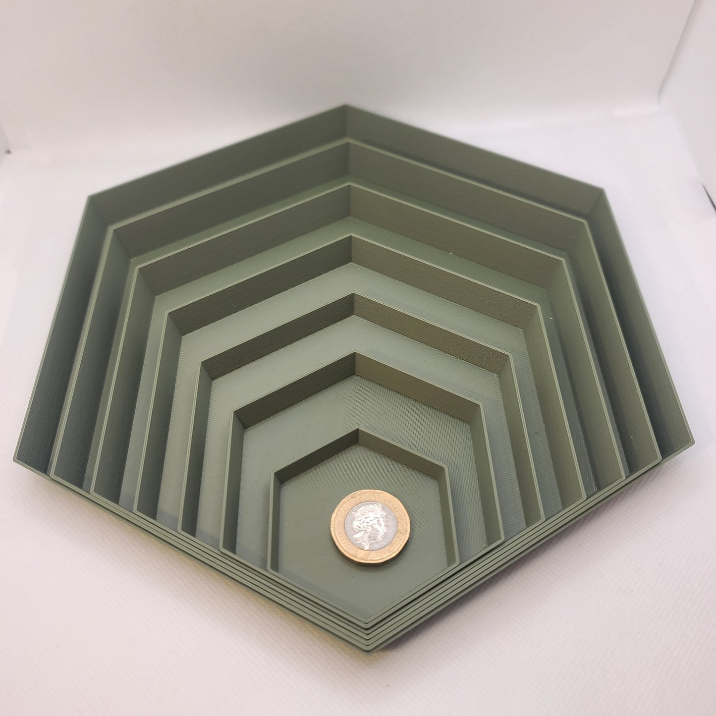 Hexagonal Drainage trays (Set of 3) for plant pot, 12 colours, Small-Large (50-200mm) Eco-friendly plastic - Gift - Present - 3D Printed