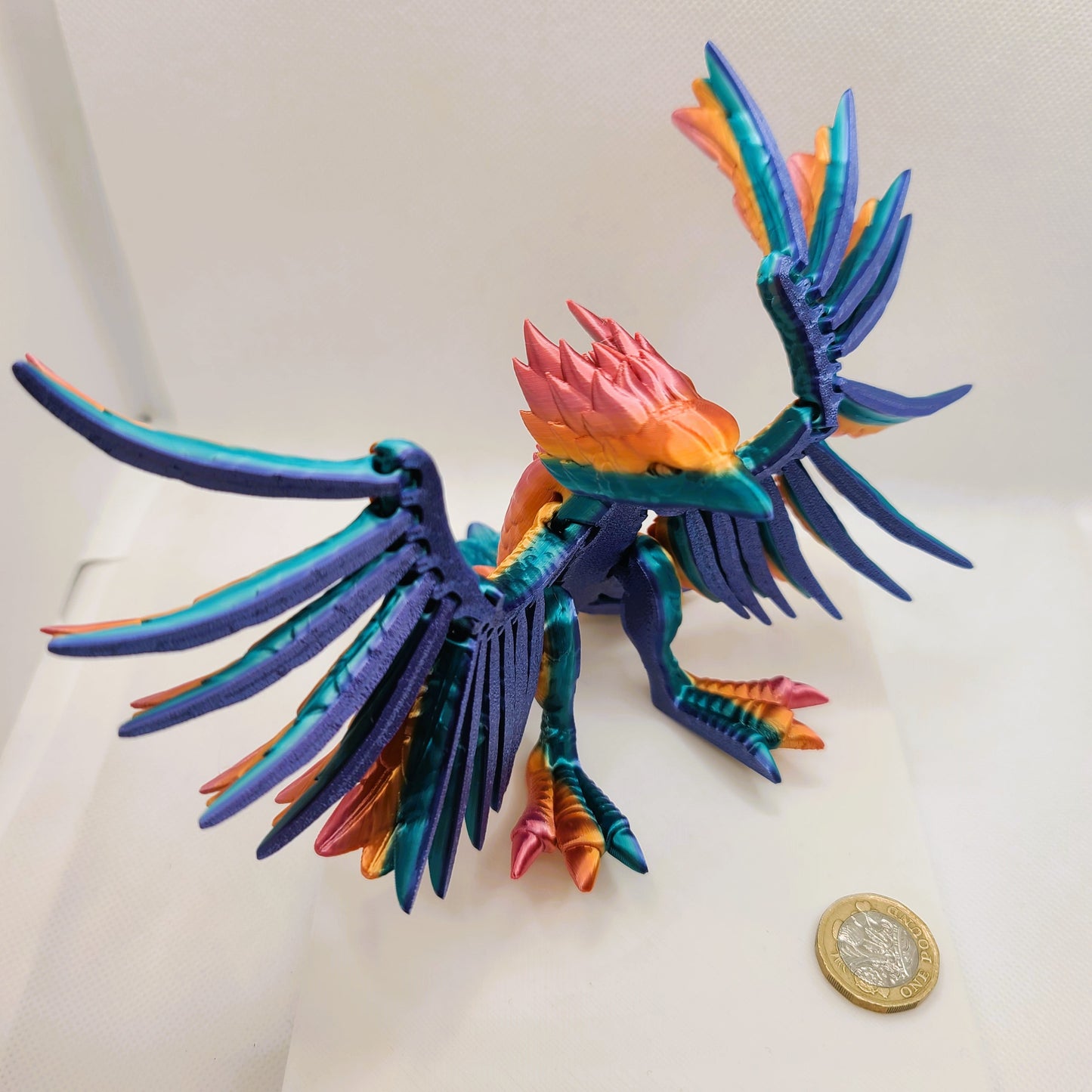 Flexible Phoenix toy - Articulated figurine - Sustainable bio-plastic - Gift - Present - 3D Printed - 14 colour options