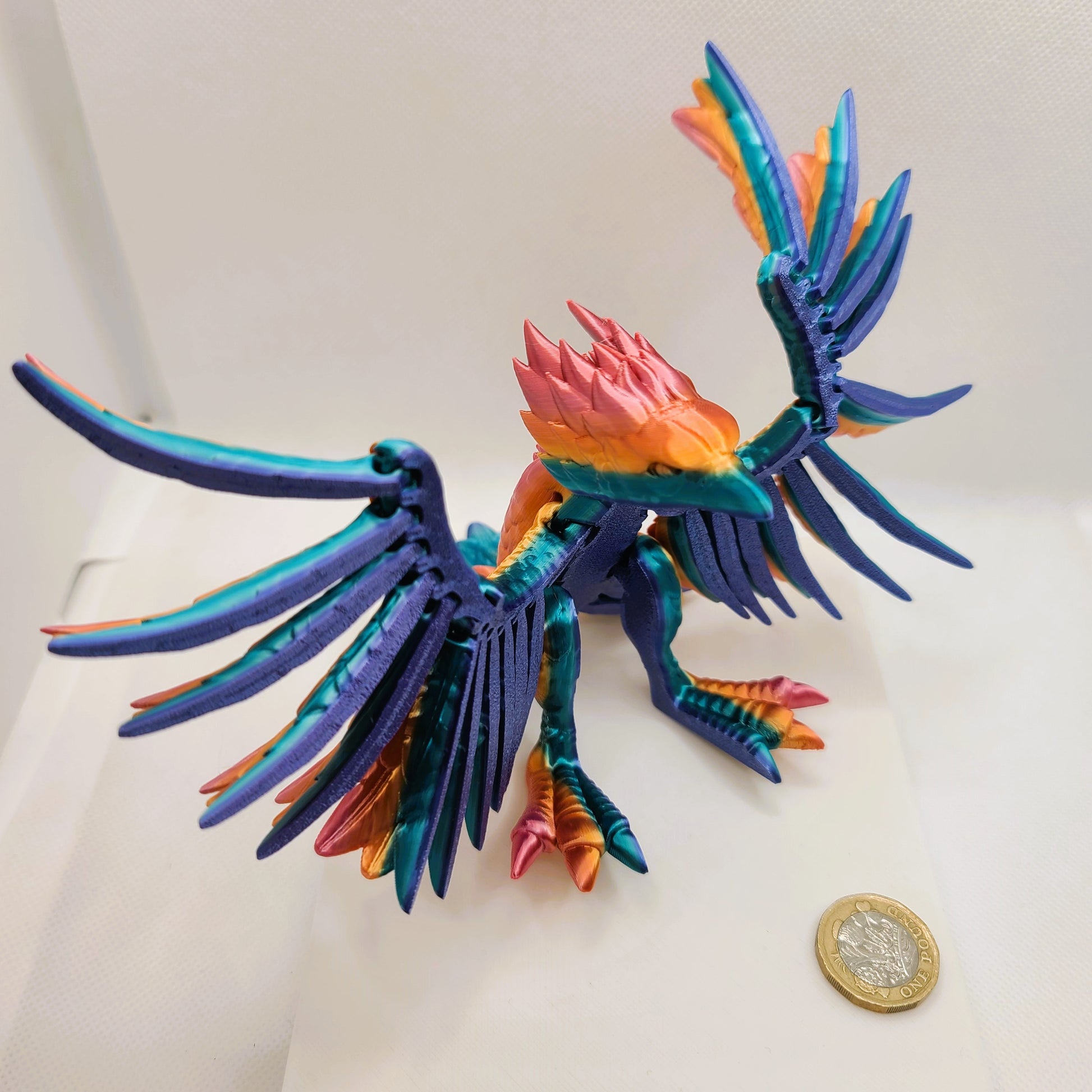 Flexible Phoenix toy - Articulated figurine - Sustainable bio-plastic - Gift - Present - 3D Printed - 14 colour options