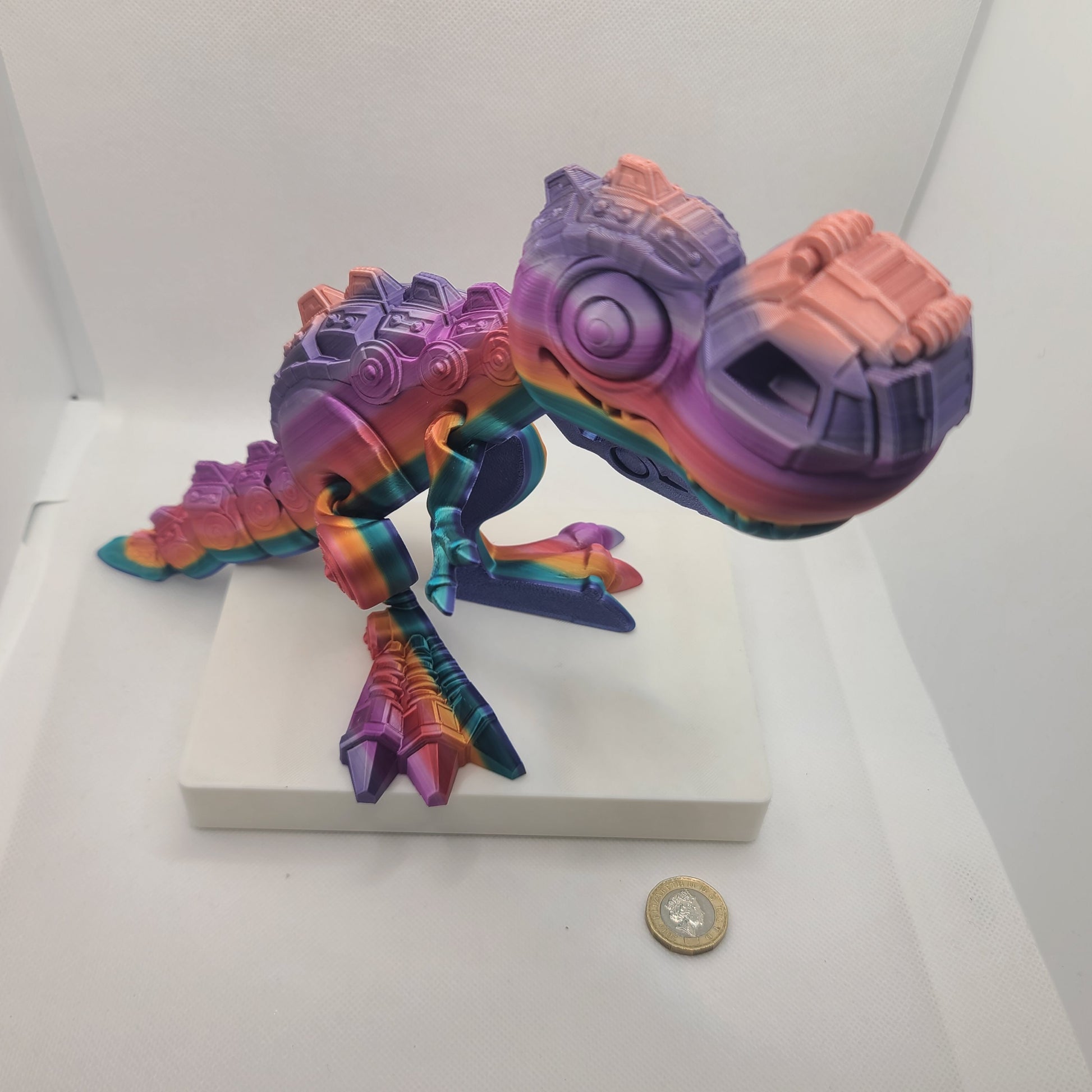Flexible T-Rex toy - Articulated figurine - Sustainable bio-plastic - Gift - Present - 3D Printed - 14 colour options