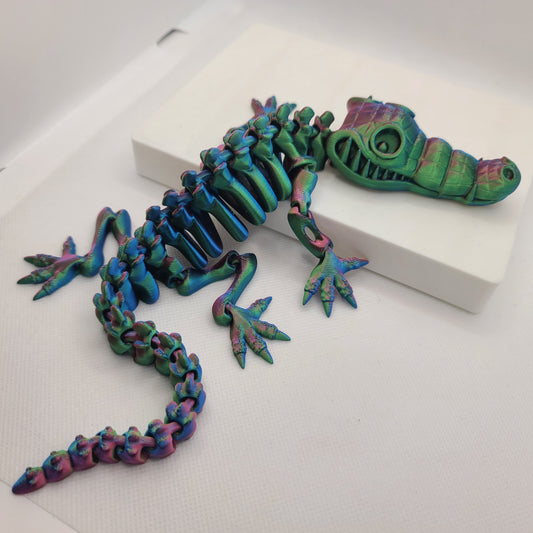 Flexible Crocodile toy - Articulated figurine - Sustainable bio-plastic - Gift - Present - 3D Printed - 14 colour options