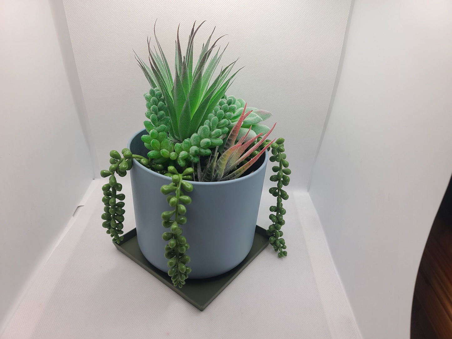 Square drainage trays (set of 3) for plant pots, 12 Colours, Small-Large (50-225mm) Eco-friendly plastic - Gift - Present - 3D Printed