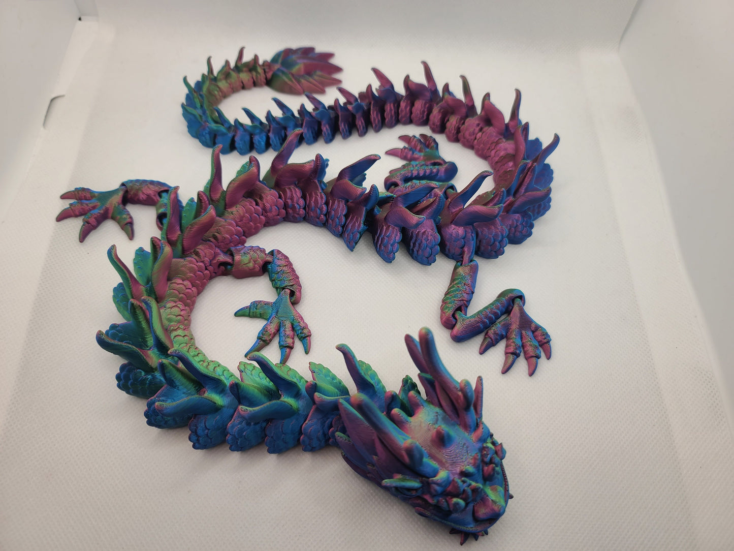 Flexible Dragon toy - Articulated figurine - Sustainable bio-plastic - Gift - Present - 3D Printed - 14 colour options