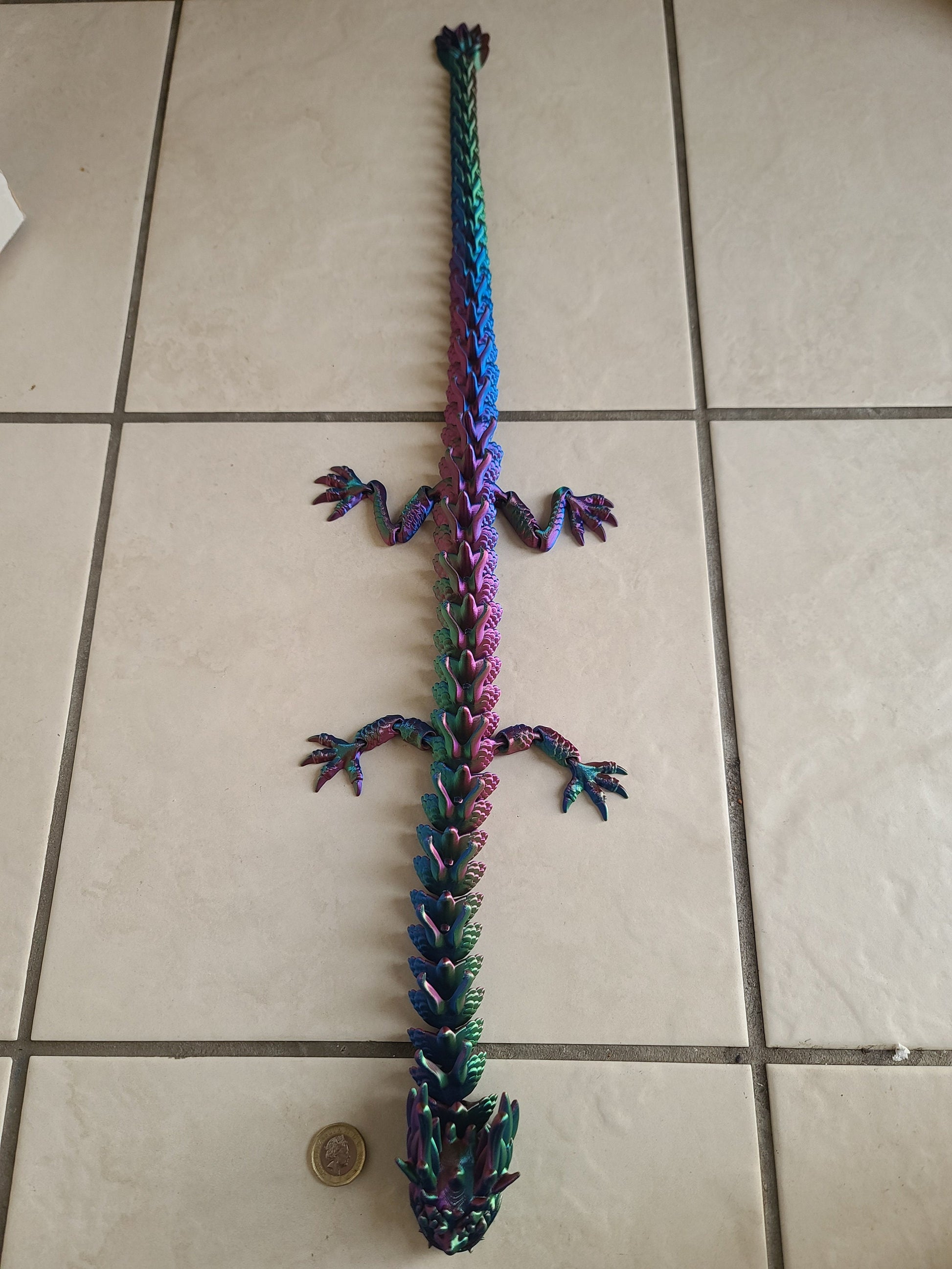 Flexible Dragon toy - Articulated figurine - Sustainable bio-plastic - Gift - Present - 3D Printed - 14 colour options