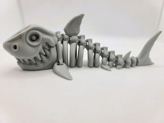 Flexible Shark toy - Articulated figurine - Sustainable bio-plastic - Gift - Present - 3D Printed - 14 colour options