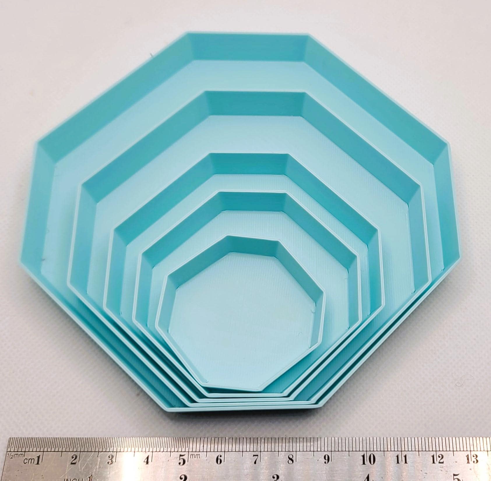 Octagonal / Tower Pot drainage tray (set of 3) for plant pots, 12 Colours, Small-Large, Eco-friendly plastic - Gift - Present - 3D Printed