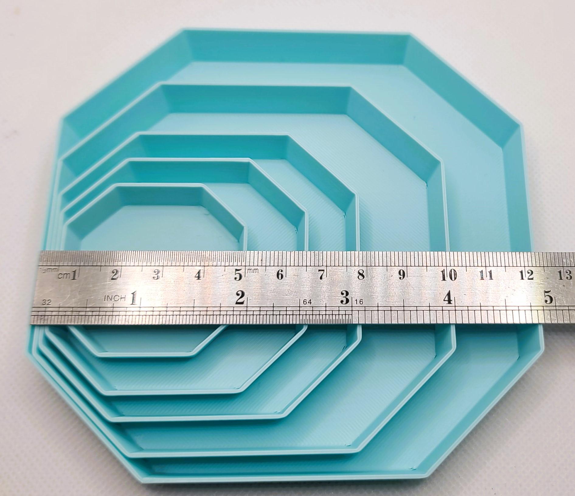 Octagonal / Tower Pot drainage tray for plant pots, 12 Colours, Small-Large, Eco-friendly plastic - Gift - Present - 3D Printed