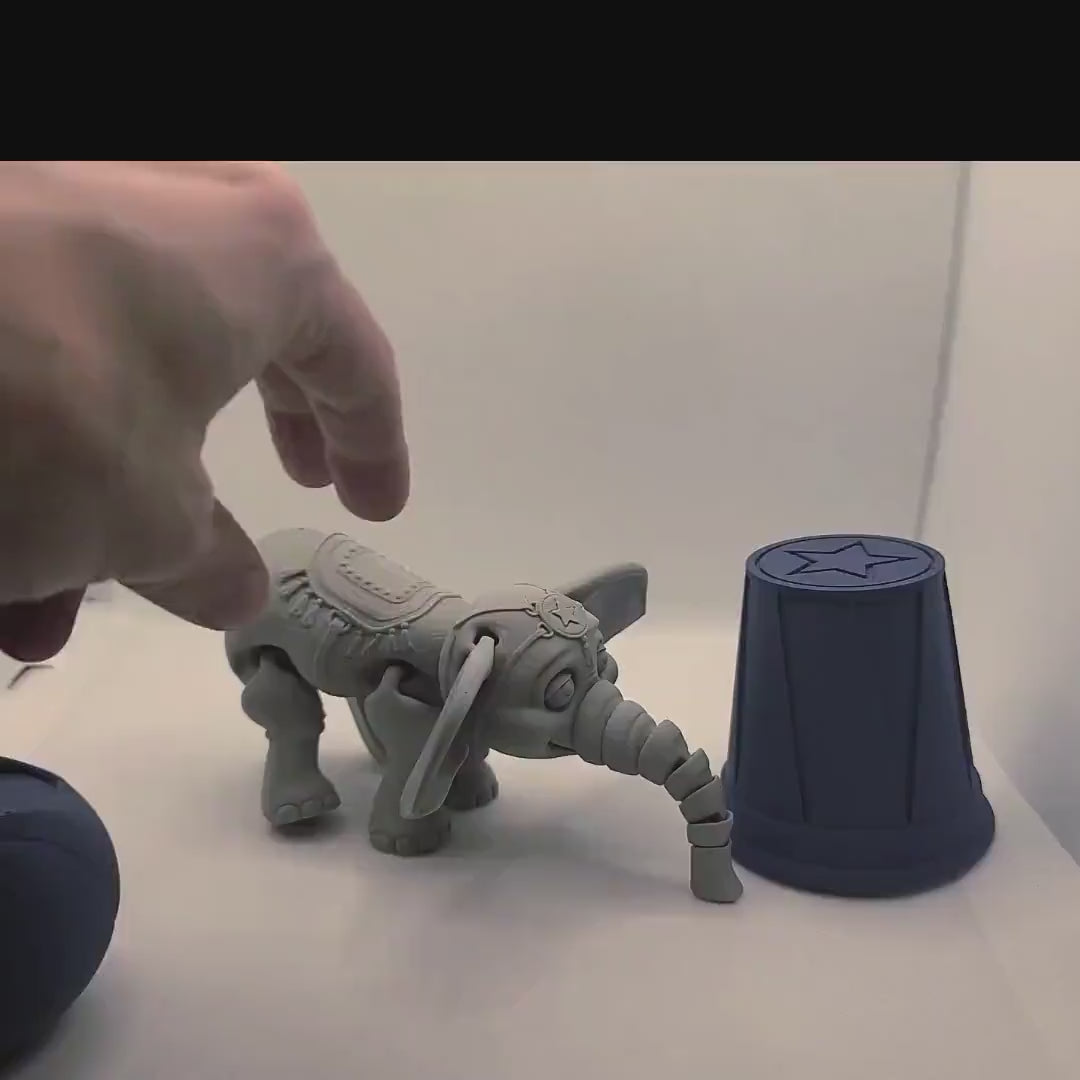 Flexible Elephant toy - Adorable articulated figurine - Sustainable bio-plastic - Gift - Present - 3D Printed - 14 colour options